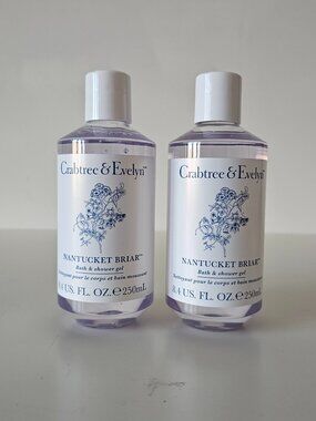 New CRABTREE & EVELYN Nantucket Briar Bath Shower Gel 250ml/8.4oz Each, Lot of 2